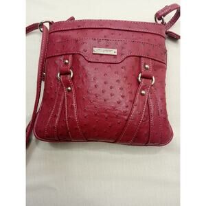Koltov Women's Small Crossbody Bag Red Vinyl Side Zip Pocket